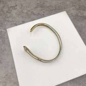 Vintage E&JB Two-Tone Classic Fashion Retro Metal Art Deco Cuff Slide Bracelet